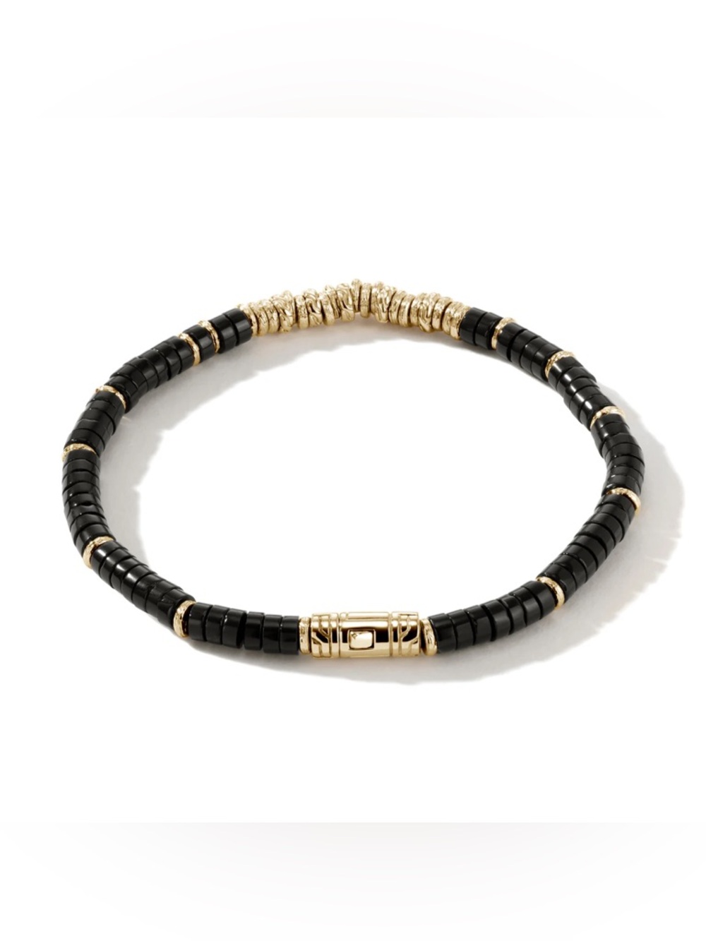 John Hardy Heishi Bracelet, 14k Gold and Black Onyx (NEW) - Picture 4 of 13